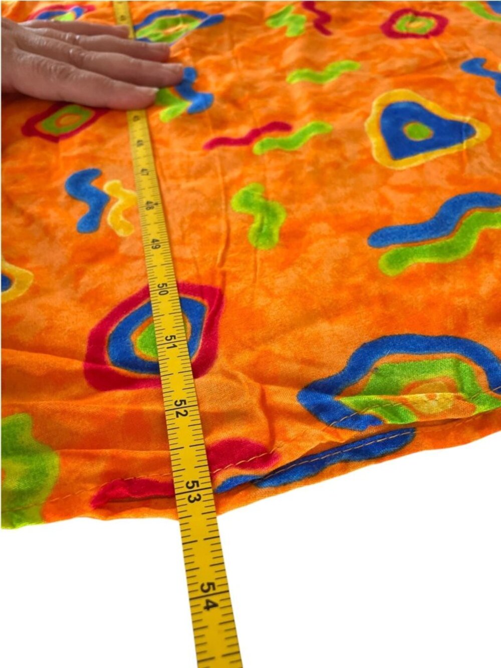 VTG 90s Groovy Rayon Maxi Dress Psychedelic Boho Sun Dress Sz S - Picture 8 of 12